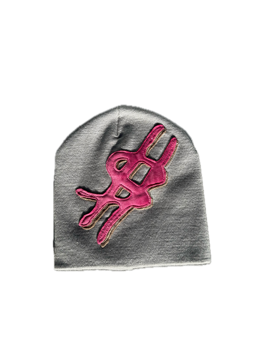 "$" Pink Suede Patch Beanie (Limited)